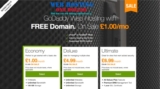 One Pound Hosting Godaddy at £1 Web Hosting with free Domain UK