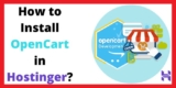 How to Install Opencart in Hostinger?